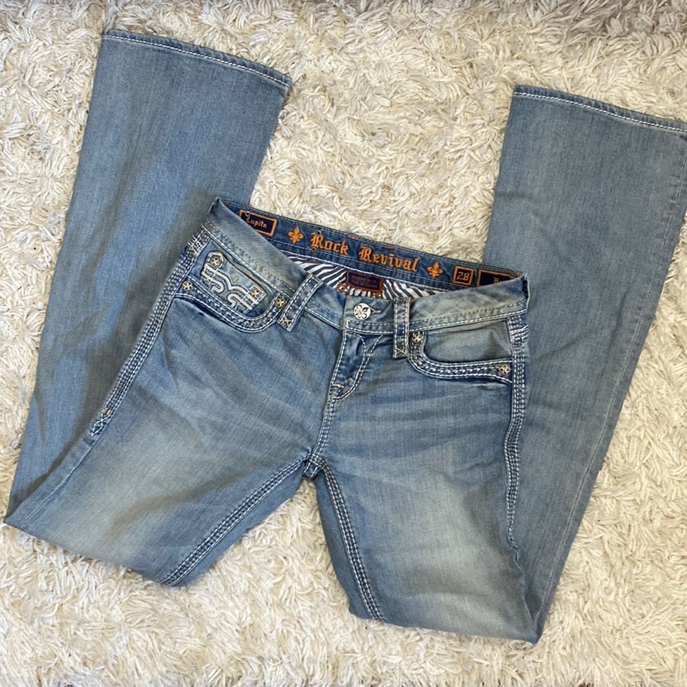 Rock Revival Sky Blue Wide Leg Jeans